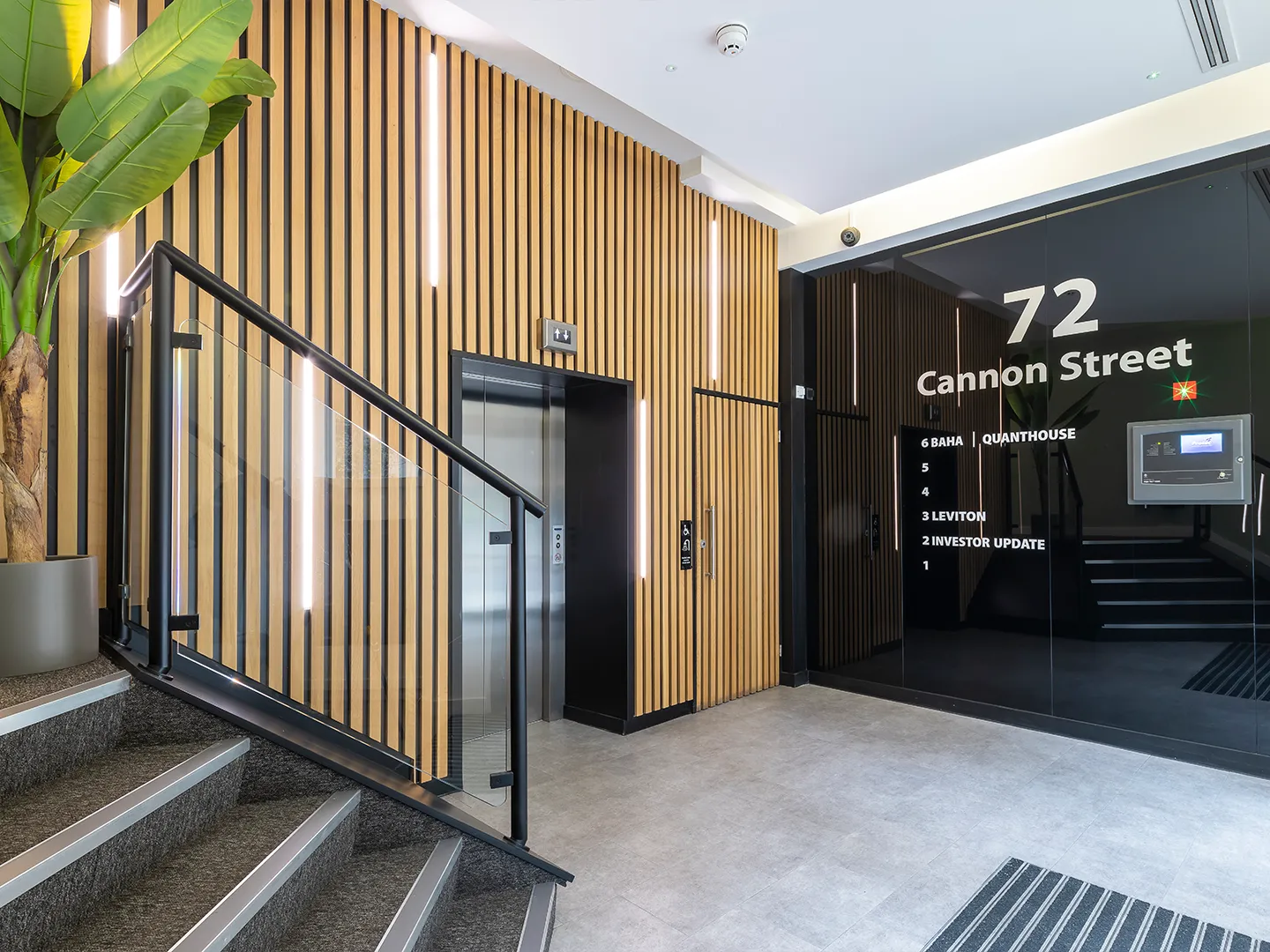 Building entrance and lift lobby